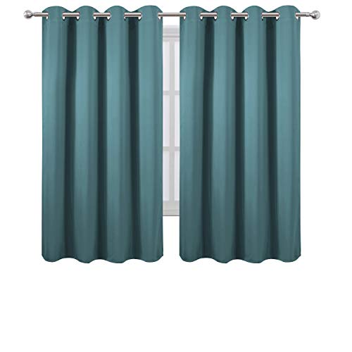 Sea Teal Blackout Curtains 66 x 63 Inch Length (Sea Teal / 66"W x 63"L (Pack of 2))