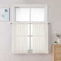 Ivory Sheer Curtains 30 inch Length 2 Panels (Ivory / 42"W x 30"L (Pack of 2))