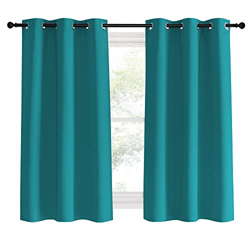 Room Darkening Curtains 60 inch Length 2 Panels (Peacock Teal / 42"W x 60"L (Pack of 2))