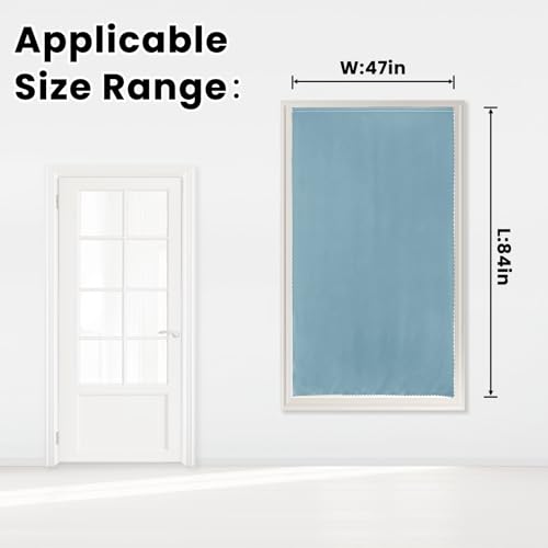 Self Adhesive Curtains (47"W x 84"L (Pack of 1) / Lake Blue)