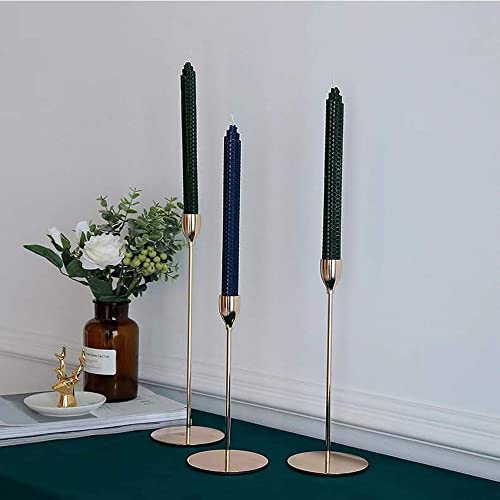 French Gold Taper Tall Candle Holders Set of 6 (French Gold-6 Packs)