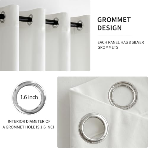 Velvet Curtains Pure White 52 x 84 Inch Length Set of 2 (Pure White / 52"W x 84"L (Pack of 2))
