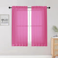 Hot Pink Sheer Curtains for Bedroom Living Room 54 Inch Length 2 Panels Set (Hot Pink / 42"W x 54"L (Pack of 2))