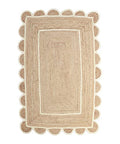Scallop Pattern Jute Bohemian Area Rug (8'x10' (Rectangular) / Off White)
