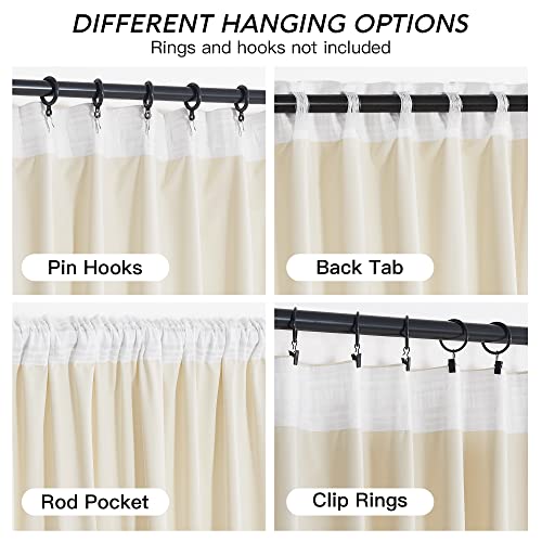 Cream Velvet Curtains 84 inches for Bedroom Living Room (Ivory / 52"W x 84"L (Pack of 2))