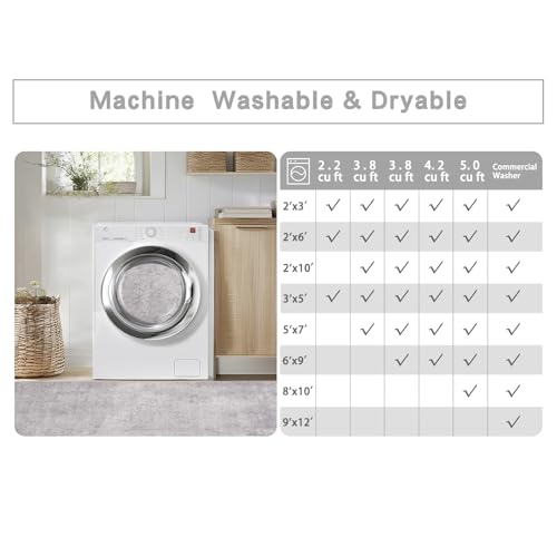 8x10 Washable Area Rugs for Living Room (8' x 10' (Rectangular) / Modern-grey)