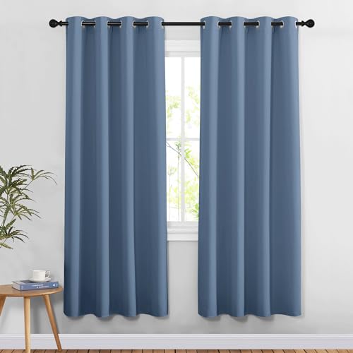 Stone Blue Blackout Doorway Curtains 78 inches Long (Stone Blue / 52"W x 78"L (Pack of 2))