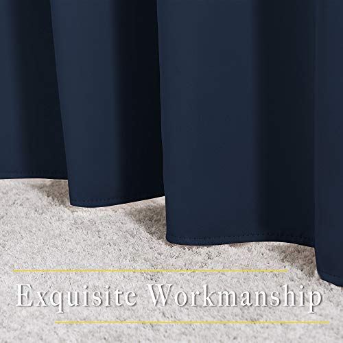 Blackout Curtains for Windows 90 inch Length (Navy / 52"W x 90"L (Pack of 2))
