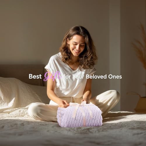 Lavender Throw Blanket for Couch (Lavender Fog / Throw(50"x60"))