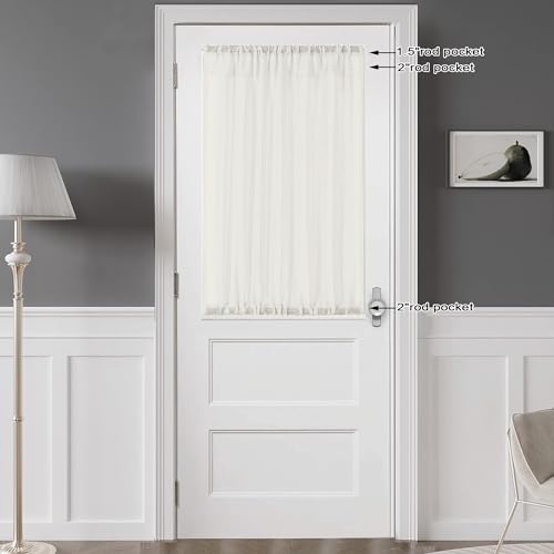 Ivory Sheer Curtains Tier 36 inch Length 2 Panels (Ivory / 42"W x 36"L (Pack of 2))