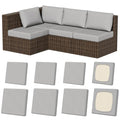 8Pcs Outdoor Cushion Covers (Air-grey / Square-large + Quadrate)