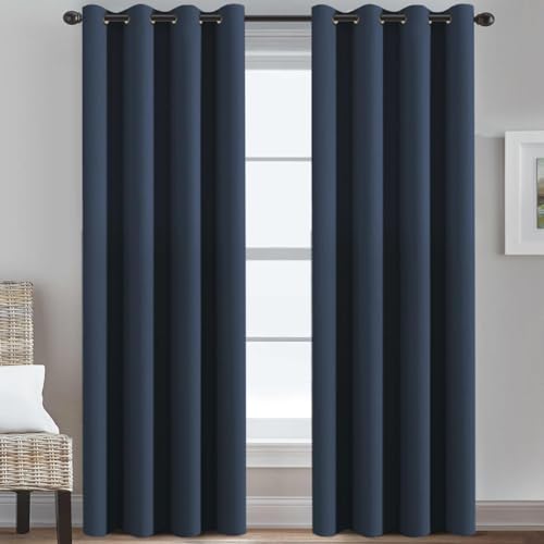 Blackout Curtain for Living Room Extra Long (52"W x 102"L (Pack of 1) / Navy Blue)