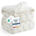 Checkered Soft Cozy Queen Blanket for Bed (White / Queen (90" X 90"))