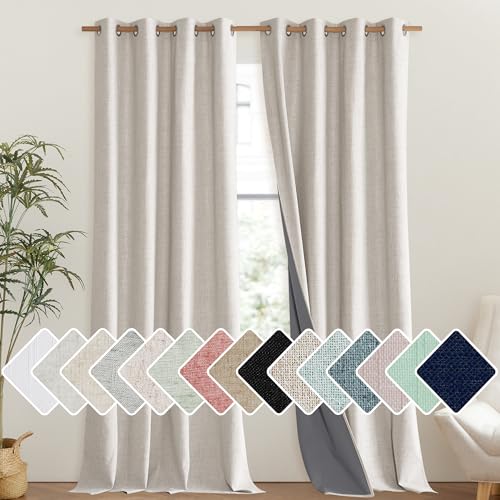 Brich Vintage Open Linen Weave Flax Thermal Curtains (52"W x 102"L (Pack of 2) / Brich)