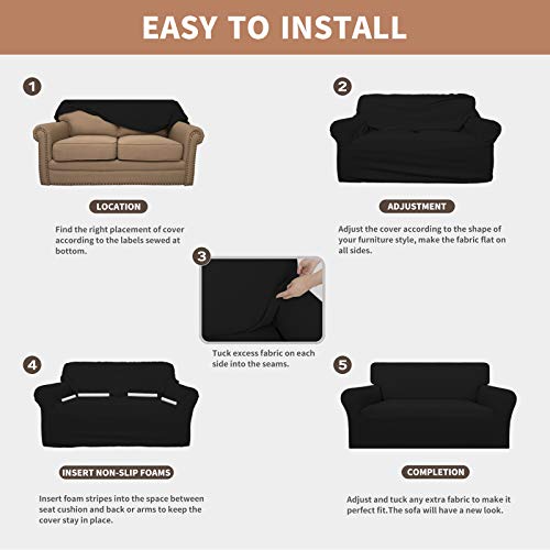 100% Waterproof Oversized Loveseat Cover (Black / Oversized Loveseat)