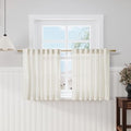 Cafe Semi Sheer Linen Textured Valances for Small Short Windows Back Tab Rod Pocket Light Filtering Linen Textured Fabric Window Dressing for Kitchen Kids Room Breathable Home Decor 52x30 (52"W x 30"L (Pack of 2) / Natural)