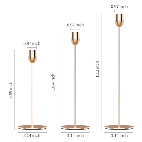 6PCS Gold Tall Taper & Pillar Candle Candlestick Holder (Gold)
