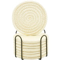 8 Pcs Drink Coasters with Holder (Off White / 8 Pcs)
