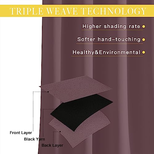 Wide Curtain 84 inch Length for Living Room (Dry Rose / 80"W x 84"L (Pack of 1))