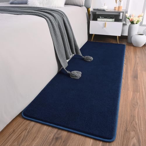 Shag Runner Rug for Hallways (2' x 6' (Runner) / Navy Blue)