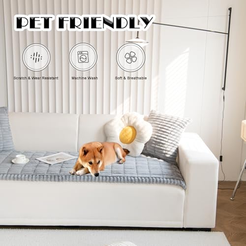 Couch Cover for Dogs Washable Non (Light Gray / 27.6X70.9)