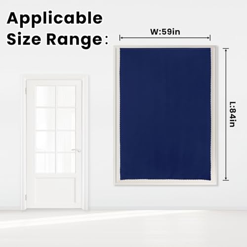 Self Adhesive Portable Blackout Curtains for Bedroom Easy to Install Window Thermal Lnsulated Kitchen Room Darkening Small Window Curtains (59"W x 84"L (Pack of 1) / Navy Blue)