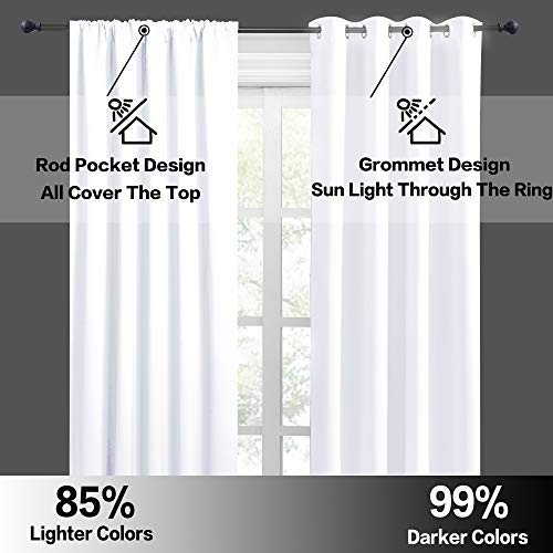 Curtains for Bedroom Living Room Dining Room Office 84 inches Long (Pure White / 42"W x 84"L (Pack of 2))