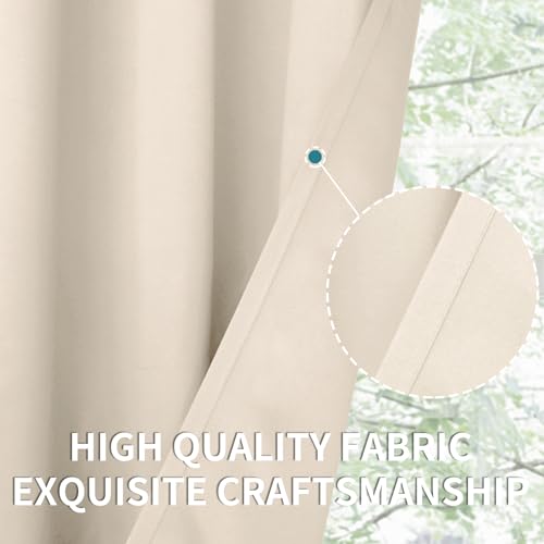 Champagne Room Darkening Curtains 84 Inch for Living Room (Champagne / 52"W x 84"L (Pack of 2))