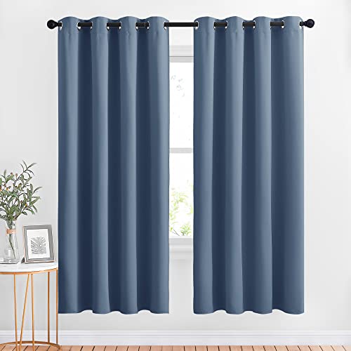 Room Darkening Stone Blue Curtains (Stone Blue / 52"W x 72"L (Pack of 2))