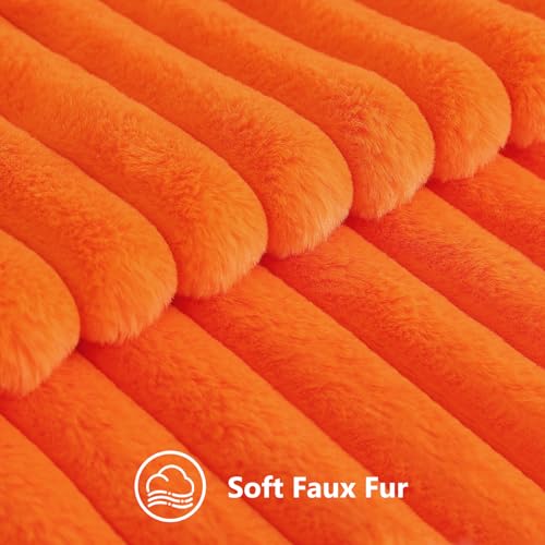 Fall Faux Fur Throw Pillow Covers 26x26 Set of 2 Orange (Orange / 26" x 26" (Pack of 2))
