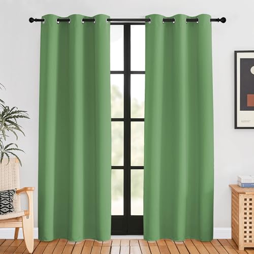 Blackout Curtains for Bedroom (Forest Green / 42"W x 80"L (Pack of 2))