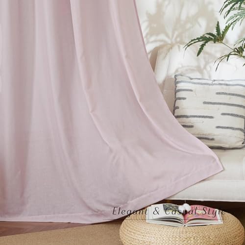 Blush Pink Linen Curtains for Kitchen (Blush Pink / 55"W x 94"L (Pack of 2))