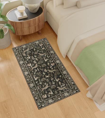 2x4 Rug for Entryway (Charcoal Black (Animal) / 2' x 4' (Rectangular))