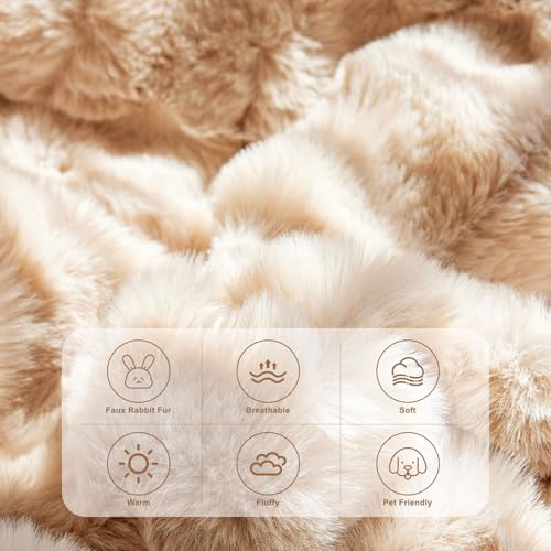 Plush Sofa Slipcovers Washable Couch Cover for Sofa Super Soft Faux Fur Sofa Covers for 3 Couch Cousion Soild Khaki Rabbit Plush Couch Cushion Covers for Kids Pets (71" x 150" / Z-plush:khaki)
