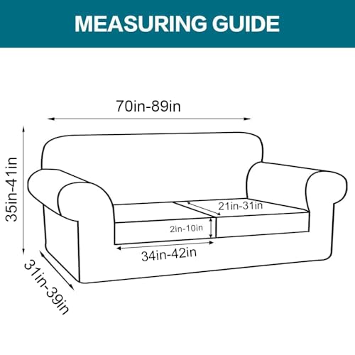 3 Piece Sofa Covers for 2 Cushion Couch Sofa Slipcover Soft Couch Cover for Dogs (Sofa (2 Cushion) / Macchiato)
