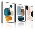 3 Pcs Modern Abstract Canvas Wall art (ColorBlock-02 / 24X36IN)