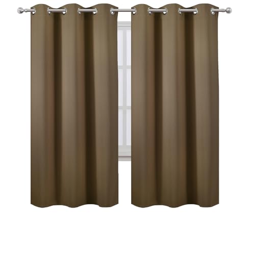Brown Thermal Blackout Curtains (Brown / 42"W x 72"L (Pack of 2))