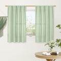 Light Green 48 Inch Length Linen Curtains for Loft Room 2 Panels (42"W x 48"L (Pack of 2) / Rod Pocket - Light Green)