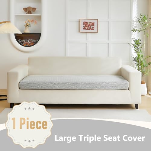 Couch Cushion Covers for Sofa Couch Covers Wear (Texture-light Gray / Large Triple Seat Cover)