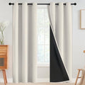 Cream 100% Blackout Curtains Room Darkening Living Room 72 Inch (Cream / 42"W x 72"L (Pack of 2))