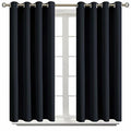 Black Blackout Curtains for Bedroom 54 Inch Long (Black / 52"W x 54"L (Pack of 2))
