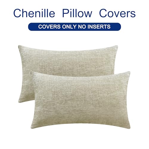 Decorative Couch Throw Pillow Covers 26 X 16 Inches Light Taupe (26" x 16" (Pack of 2) / Light Taupe)