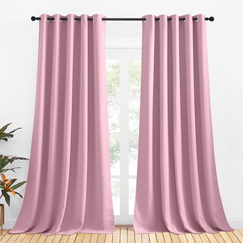 Blackout Curtain Panels for Bedroom (Rouge Pink / 70"W x 95"L (Pack of 2))