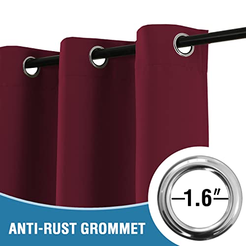 Christmas Doorway Curtain Blackout Door Curtain Room Divider Window Treatment Curtain for Bedroom Thermal Insulated Privacy Drape Soundproof Grommet (42"W x 80"L (Pack of 1) / Burgundy Red)