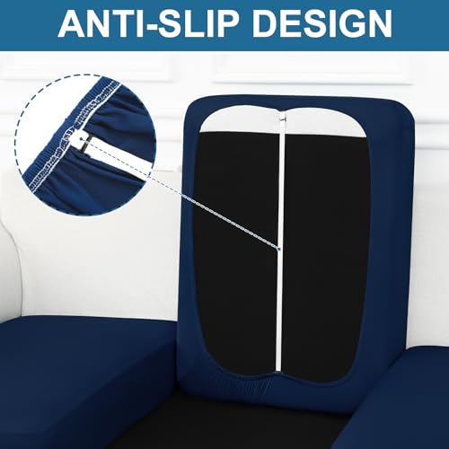 Couch Cushion Covers (Navy / Seat 3 Pack)