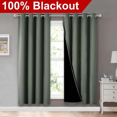 Dark Mallard Blackout Curtains for Nursery 52" w x 72" L 2 Panels (Dark Mallard / 52"W x 72"L (Pack of 2))