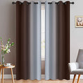 Ombre Curtains Brown and Greyish White for Living Room (52"W x 84"L (Pack of 2) / Brown)