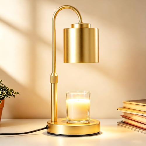Dimmable Candle Warmer Lamp with Timer (Gold)
