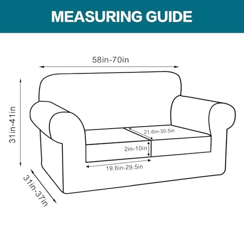 3 Piece Sofa Covers for 2 Cushion Couch Sofa Slipcover Soft Couch Cover for Dogs (Loveseat (2 Cushion) / Rust)