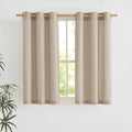 Taupe Short Linen Curtains for Kitchen (Taupe / 42"W x 48"L (Pack of 2))